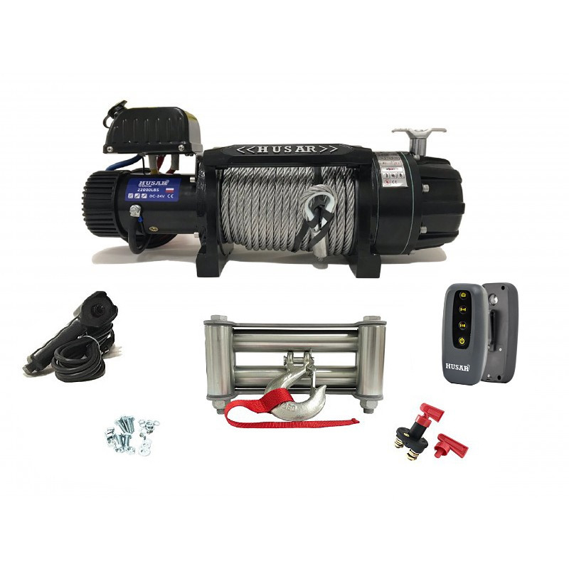 Лебідка електрична автомобільна Husar BST S 22000 Lbs 24V Lbs (9979 кг) з металевим тросом